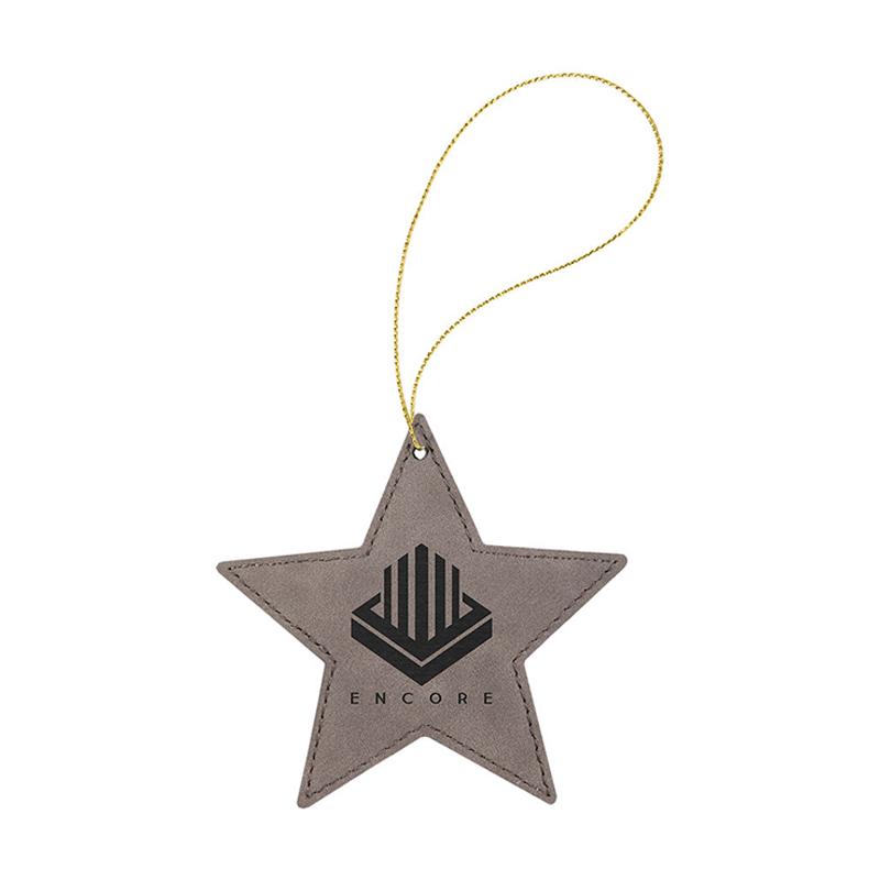 Laserovateľný koženkový hviezdicový ornament