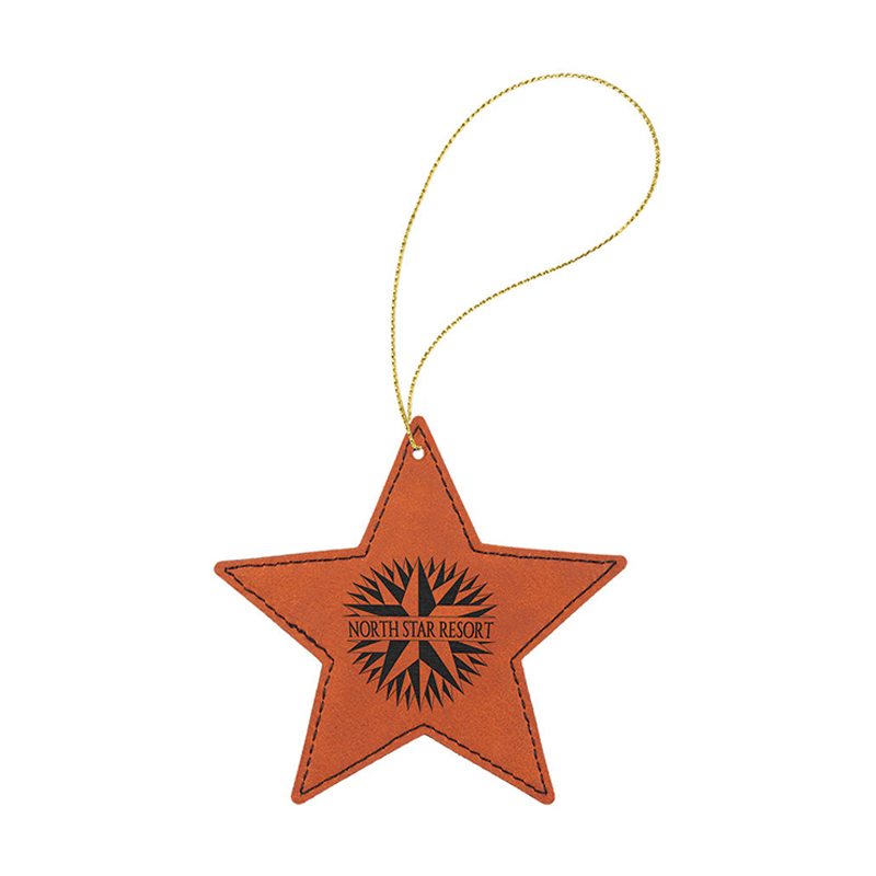 Laserovateľný koženkový hviezdicový ornament