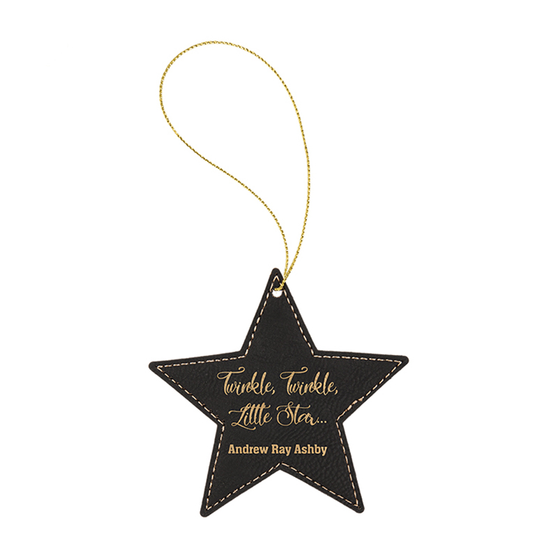 Laserovateľný koženkový hviezdicový ornament