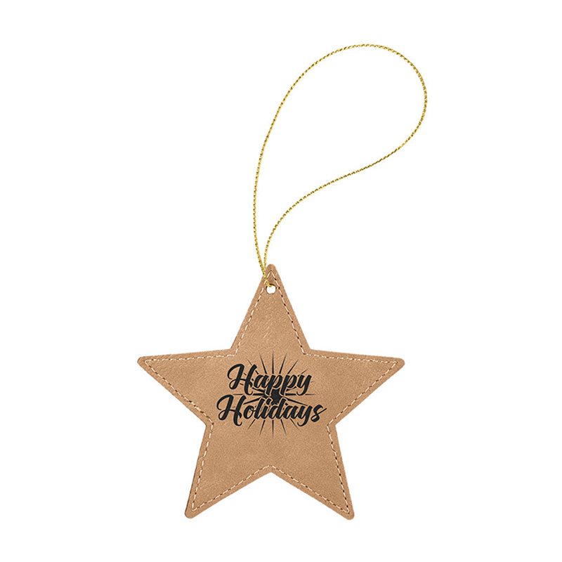 Laserovateľný koženkový hviezdicový ornament