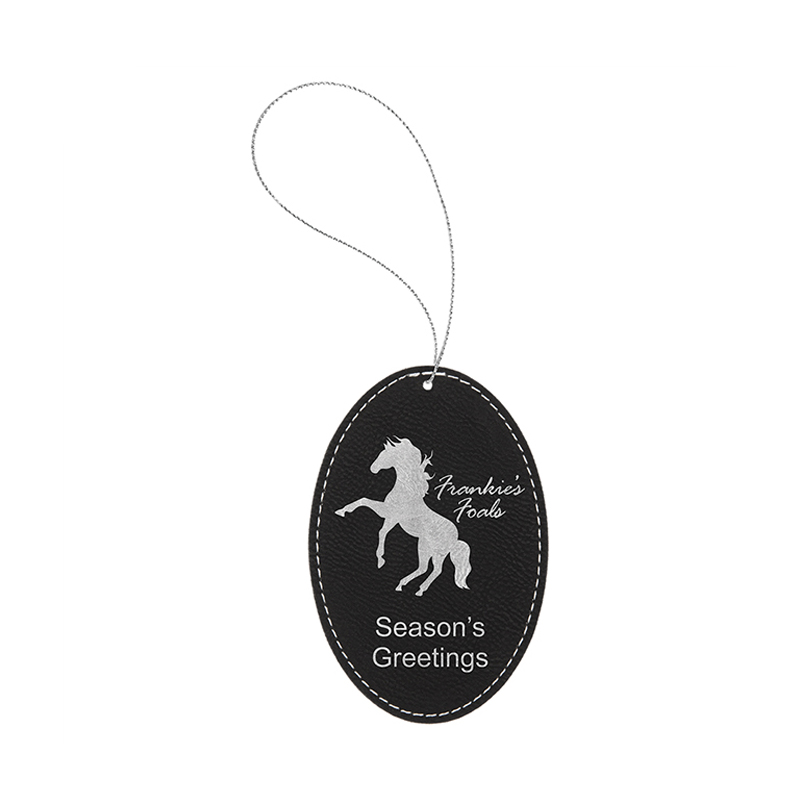 Laserovateľný koženkový oválny ornament