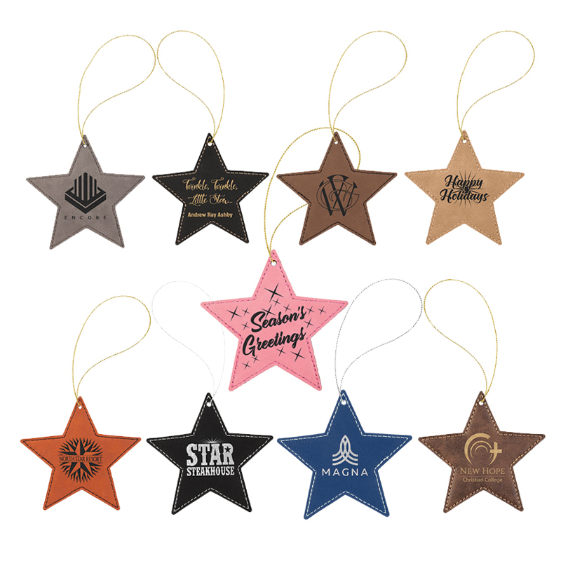 Laserovateľný koženkový hviezdicový ornament