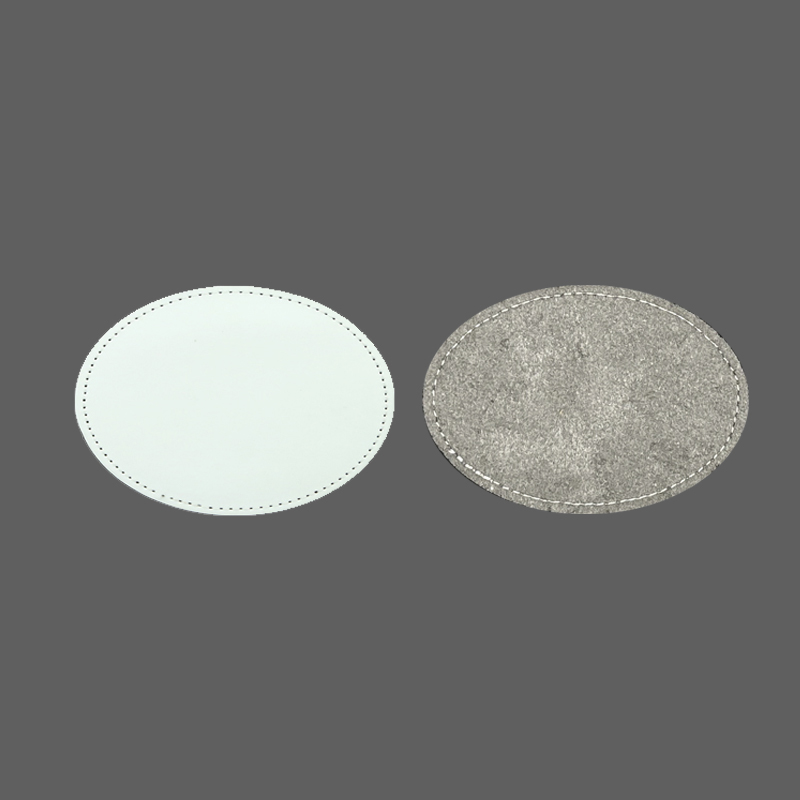 3 1/2' x 2 1/2' oválne sublimačné koženkové záplaty s lepidlom